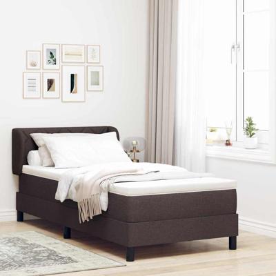 Boxspringbed met matras met matras Donkerbruin 90 x 190 cm Stof