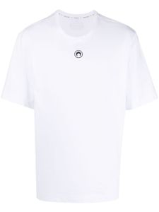 Marine Serre t-shirt à imprimé croissant de lune - Blanc