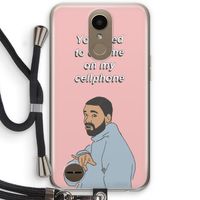 Hotline bling: LG K10 (2017) Transparant Hoesje met koord