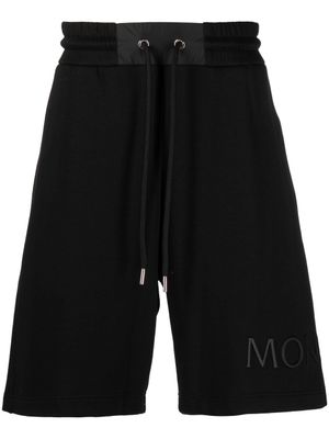 Moncler short de sport à logo brodé - Noir