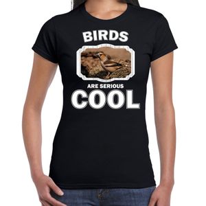 Dieren appelvink vogel t-shirt zwart dames - birds are cool shirt