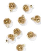 HEMA Kerstballen set 4.2cm glas sneeuw goud - 9 stuks (goud)