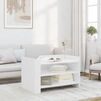 Salontafel 80x50x50 cm bewerkt hout wit - thumbnail