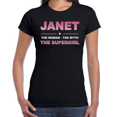 Janet Voornaam cadeau - The Woman, The myth the legend - zwart - voor dames - verjaardag Janet Voornaam cadeau - The Woman, The myth the legend - zwart - voor dames - verjaardag