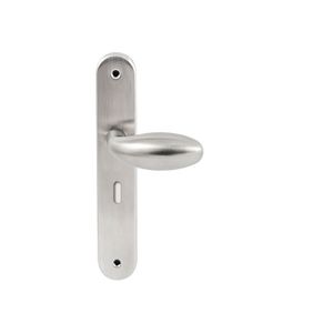 Hardbrass Knopkruk Golf op ovaal langschild sleutelgat 56mm - RVS