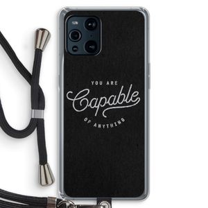 Capable: Oppo Find X3 Pro Transparant Hoesje met koord