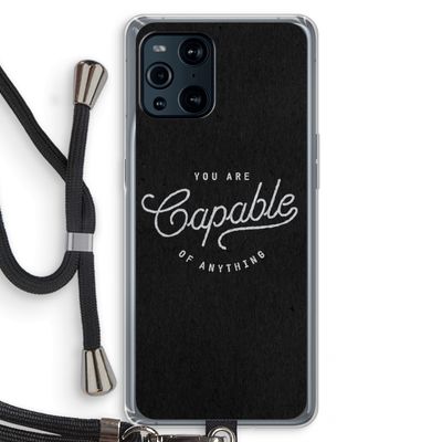Capable: Oppo Find X3 Pro Transparant Hoesje met koord