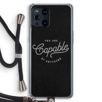 Capable: Oppo Find X3 Pro Transparant Hoesje met koord