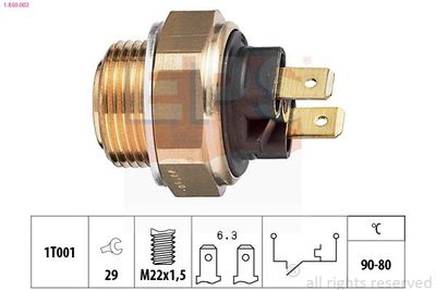 Temperatuurschakelaar, radiateurventilator 1850002