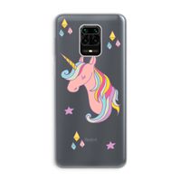 Roze eenhoorn: Xiaomi Redmi Note 9 Pro Transparant Hoesje