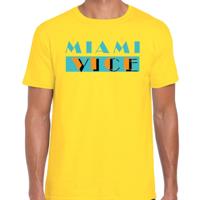 Toppers verkleed T-shirt heren - Miami Vice - geel - Tropische feestkleding