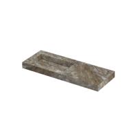 INK Pitch Wastafel keramische slab links met drain en front en side skirts zonder kraangat 120x45x9 Island glossy