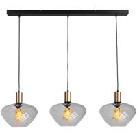 Masterlight 3-lichts hanglamp - goud -Porto met Blossom smoke glazen - 2711-05-02-100-3-7