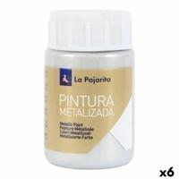 Verf La Pajarita Zilverkleurig 35 ml (6 Stuks)