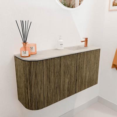 Toiletmeubel Mondiaz Joya Dlux | 81.6 cm | Meubelkleur Dusk | Faye wastafel Ostra Wasbak Rechts | 1 kraangat