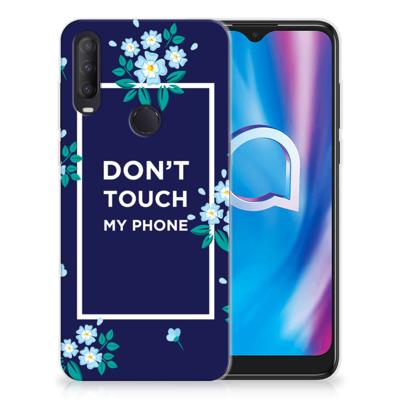 Alcatel 1S (2020) Silicone-hoesje Flowers Blue DTMP Alcatel 1S (2020) Silicone-hoesje Flowers Blue DTMP