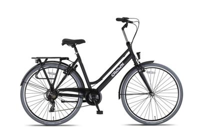 Crown New York 28 Inch 53 cm Dames 7V V Brakes Matzwart