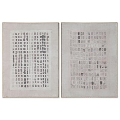 Schilderij Home ESPRIT Wit Beige Modern Scandinavisch 90 x 4 x 120 cm (2 Stuks)