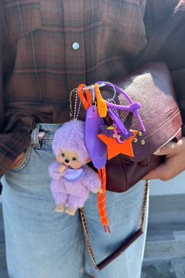 Shouia bag charm Kiki Pastel 40 paars/oranje