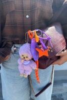Shouia bag charm Kiki Pastel 40 paars/oranje