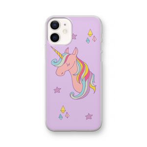Roze eenhoorn: iPhone 12 Transparant Hoesje