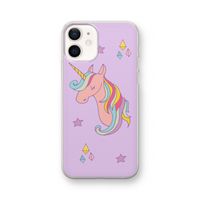 Roze eenhoorn: iPhone 12 Transparant Hoesje