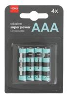 HEMA AAA Alkaline Super Power Batterijen - 4 Stuks