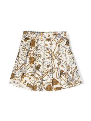 Moschino Kids jupe plissée à imprimé graphique - Tons neutres