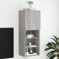 Tv-meubel met LED-verlichting 40,5x30x102 cm grijs sonoma eiken - thumbnail