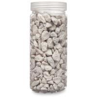 Giftdecor decoratie stenen/steentjes/kiezels - lichtgrijs - 10-20 mm steentjes - potje 700 gram