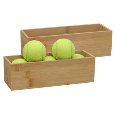 5Five houten bakje - 2x - organizer - bamboe - 23 x 8 x 7 cm - kast en lade verdelers - opslag