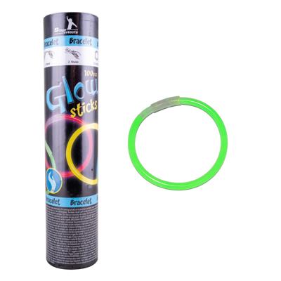 Glow in the dark armbandjes - 100x - groen - 25 cm - neon glow