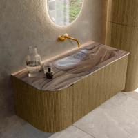 Badmeubel Mondiaz Kurve-Dlux | 105 cm | Meubelkleur Dusk | Wastafelkleur Sombra | Solid surface | Wasbak rechter zijde spoelbak | Zonder kraangat(en) Badmeubel Mondiaz Kurve-Dlux | 105 cm | Meubelkleur Dusk | Wastafelkleur Sombra | Solid surface | Wasbak rechter zijde spoelbak | Zonder kraangat(en)