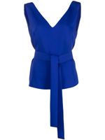 P.A.R.O.S.H. blouse sans manches à taille nouée - Bleu