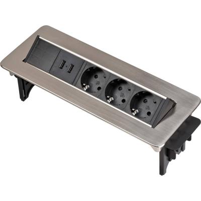 Brennenstuhl 1396200113 Bureaustekkerdoos 3-voudig Zilver 1 stuk(s)