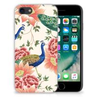 TPU Hoesje voor iPhone SE 2022 | SE 2020 | 8 | 7 Pink Peacock