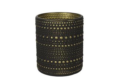 Theelichth rond Nelle M zwart/goud