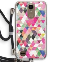 Gekleurde driehoekjes: LG K10 (2017) Transparant Hoesje met koord