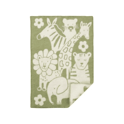 Klippan wiegdeken wol Picnic-Groen
