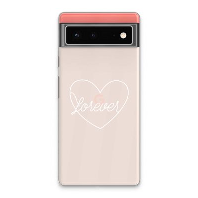 Forever heart pastel: Google Pixel 6 Transparant Hoesje