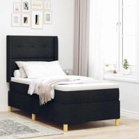 Boxspringbed met matras en LED stof zwart 100x200 cm