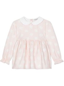Dolce & Gabbana Kids Katoenen shirt met logo - Beige
