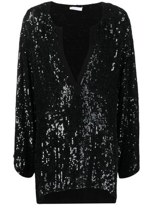 P.A.R.O.S.H. blouse ornée de sequins à manches longues - Noir