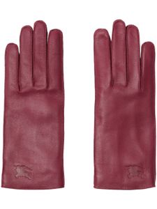 Burberry gants en cuir à logo Equestrian Knight - Rouge