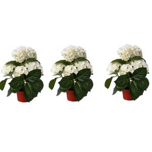 3x stuks Hortensia kunstplanten wit 36 cm