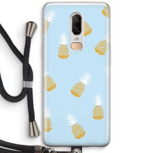 Ananasjes: OnePlus 6 Transparant Hoesje met koord