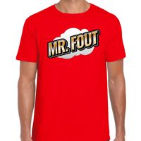 Mr. Fout t-shirt in 3D effect rood voor heren - foute party fun tekst shirt outfit - popart - thumbnail