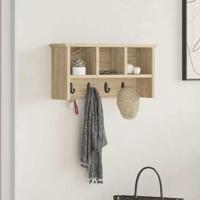 Wandgemonteerde kapstok met plank Sonoma eiken 50 x 16 x 26 cm