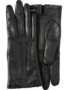 Prada gants en cuir à empiècement contrastant - Noir