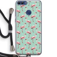 Flamingoprint groen: Huawei P Smart (2018) Transparant Hoesje met koord